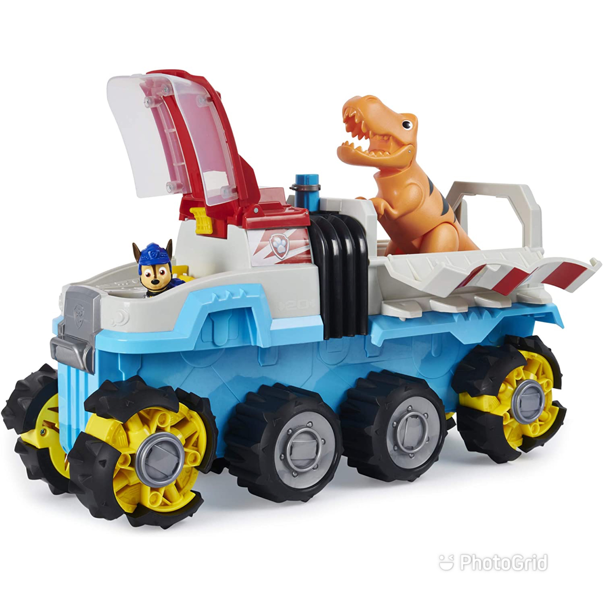 รถคันใหญ่เคลื่อนที่เองได้ Paw Patrol, Dino Rescue Dino Patroller Motorized Team Vehicle with Exclusive Chase and T. Rex Figures