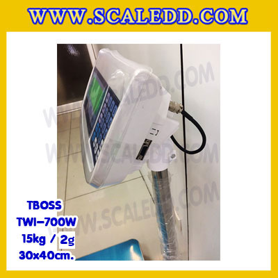 เครื่องชั่งน้ำหนัก15กิโลกรัม เครื่องชั่งน้ำหนัก15kg เครื่องชั่งดิจิตอล15kg เครื่องชั่งตั้งพื้น ตาชั่ง15kg ความละเอียด2g ขนาดแท่นชั่ง30*40cm ยี่ห้อ TBOSS รุ่น TWI-700W (เครื่องชั่งผ่านตรวจรับรองจากสำนักชั่งตวงวัด)