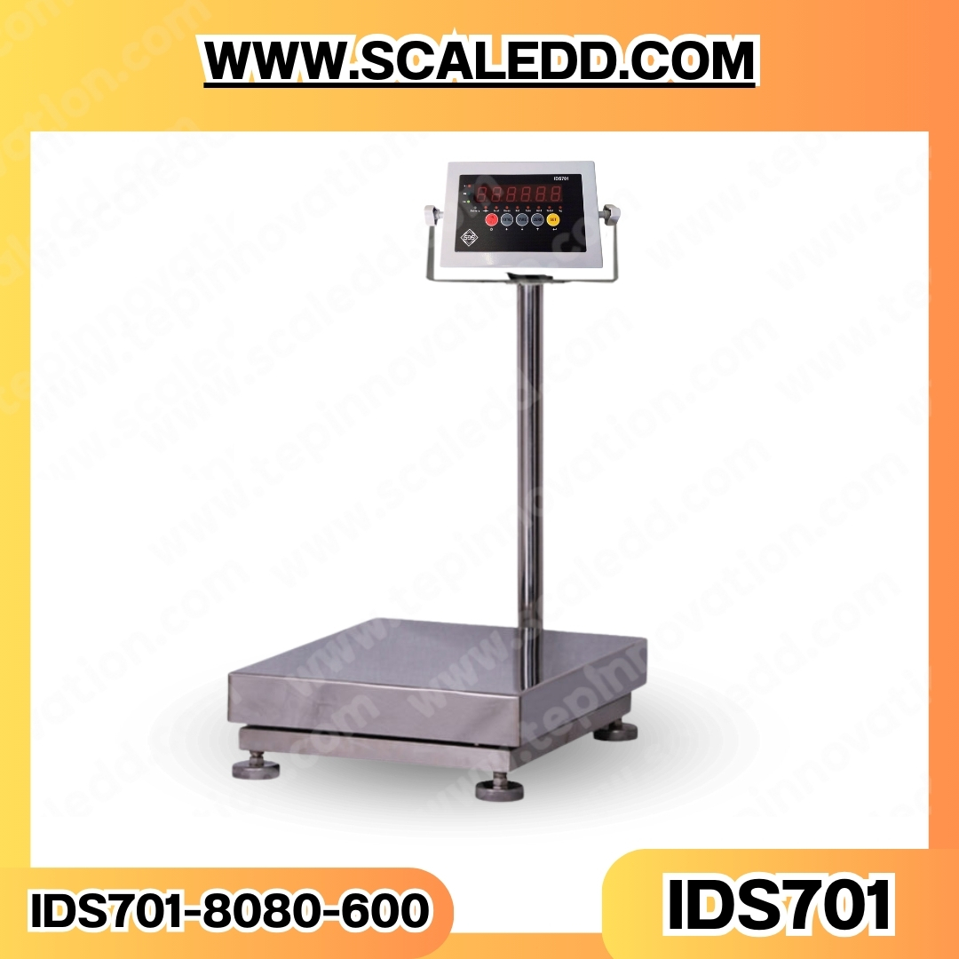 เครื่องชั่งน้ำหนักดิจิตอล พิกัด600kg ค่าละเอีย50 ยี่ห้อ SDS รุ่น IDS701 ขนาดแท่น80*80cm