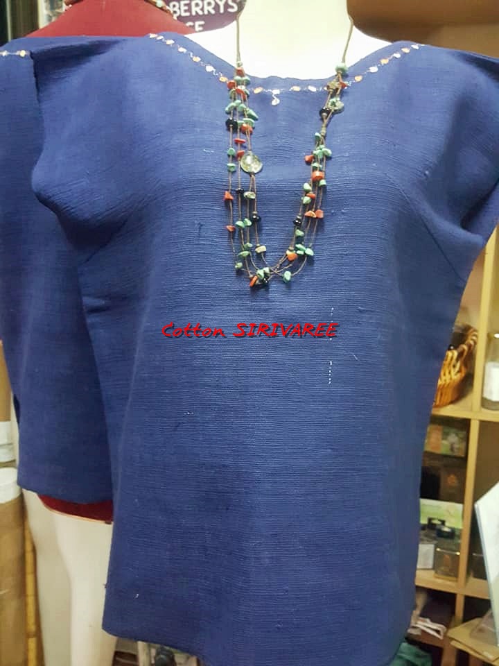 SIRIVAREE,SIVA Thai Cotton 100%, Polo shirt and hand embroidery By Cotton SIRIVAREE Top Thai Brand White, black ,blue ,the sugar L,XL