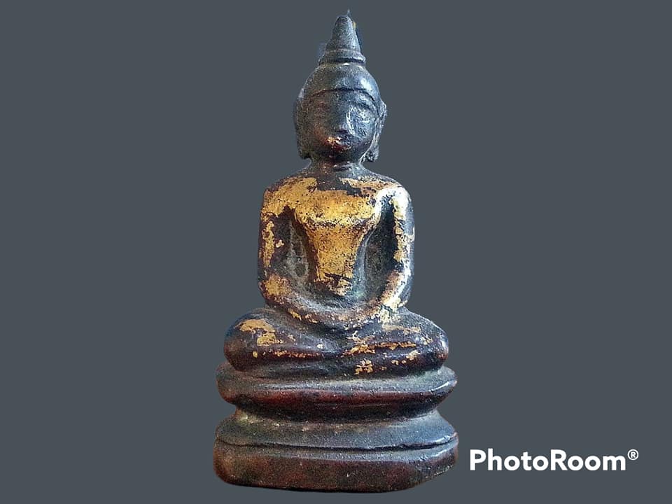 พระบูชา เชียงรุ้ง (พระลาว) ฐาน-หน้าตัก 4.5 cm เนื้อสัมฤทธิ์
