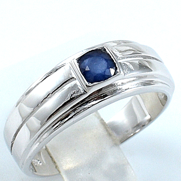 แหวนเงินแท้ราคาถูกชุบทองคำขาว ไพลินแท้ 0.35 กะรัต งานประณีตสวยงาม สั่งผลิตค่ะ