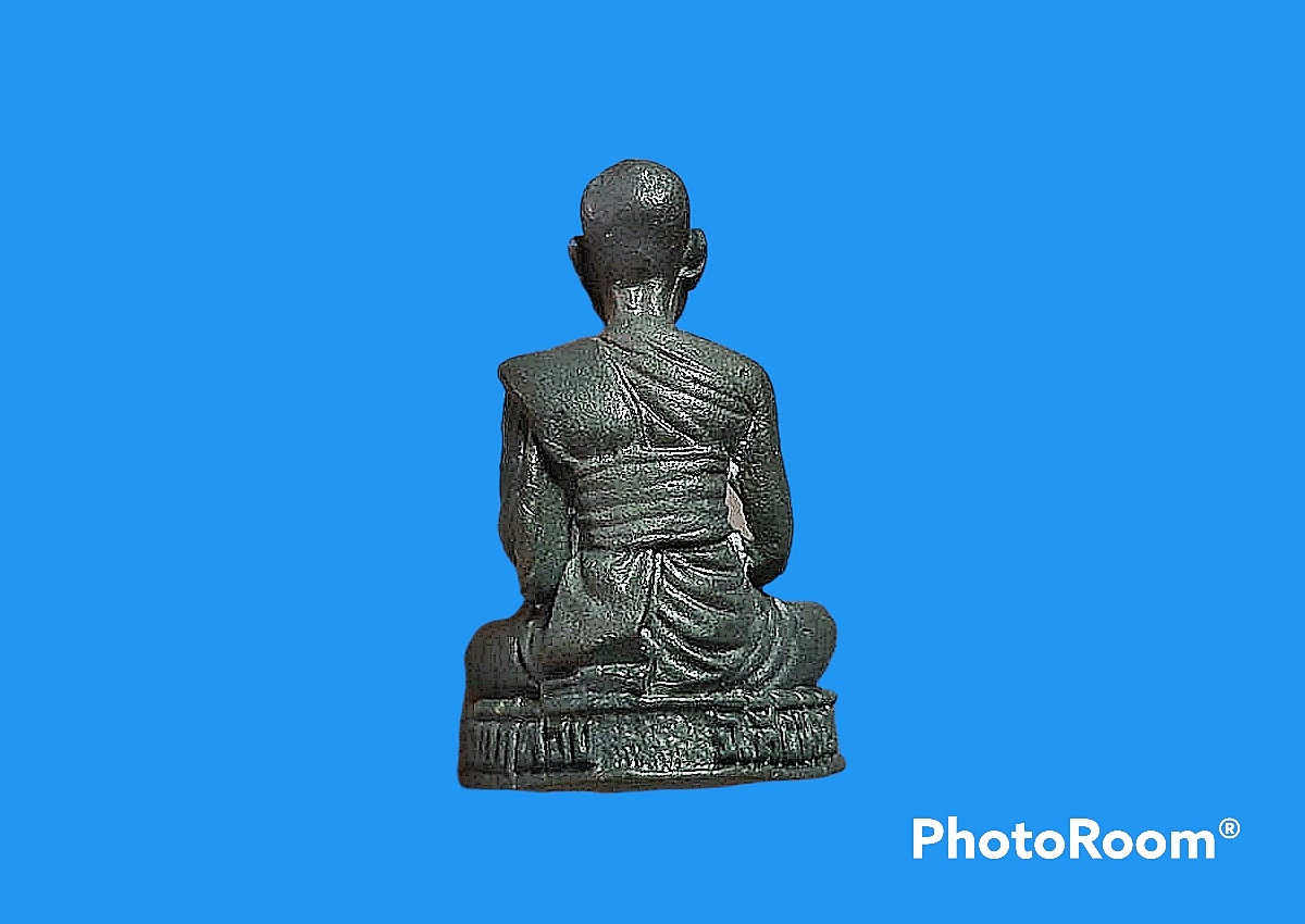 รูปหล่อกริ่ง พระภาวนาพรหมคุณ (หลวงพ่อเมตตานุศาสน์) วัดกุฎีทอง จ.สิงห์บุรี เนื้อนวะโลหะ ปี 2541 พร้อมกล่องจากวัดเดิมๆ