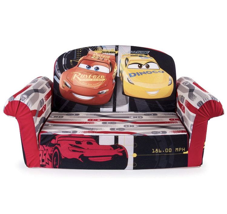 Marshmallow Furniture, Children's 2 in 1 Flip Open Foam Sofa, Disney Pixar Cars