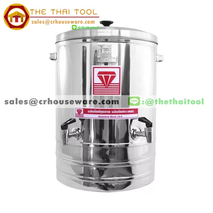 คูลเลอร์น้ำสเตนเลส 2 หัวจ่าย ขนาด 32-50 ซม.ตราเพชร