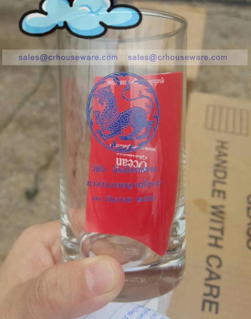 แก้วพิมพ์โลโก้ แก้วทรงตรง 013-PM1210 แก้วน้ำโรงแรม แก้วocean,พรีเมี่ยม,Glass_decoration_service_Thailand