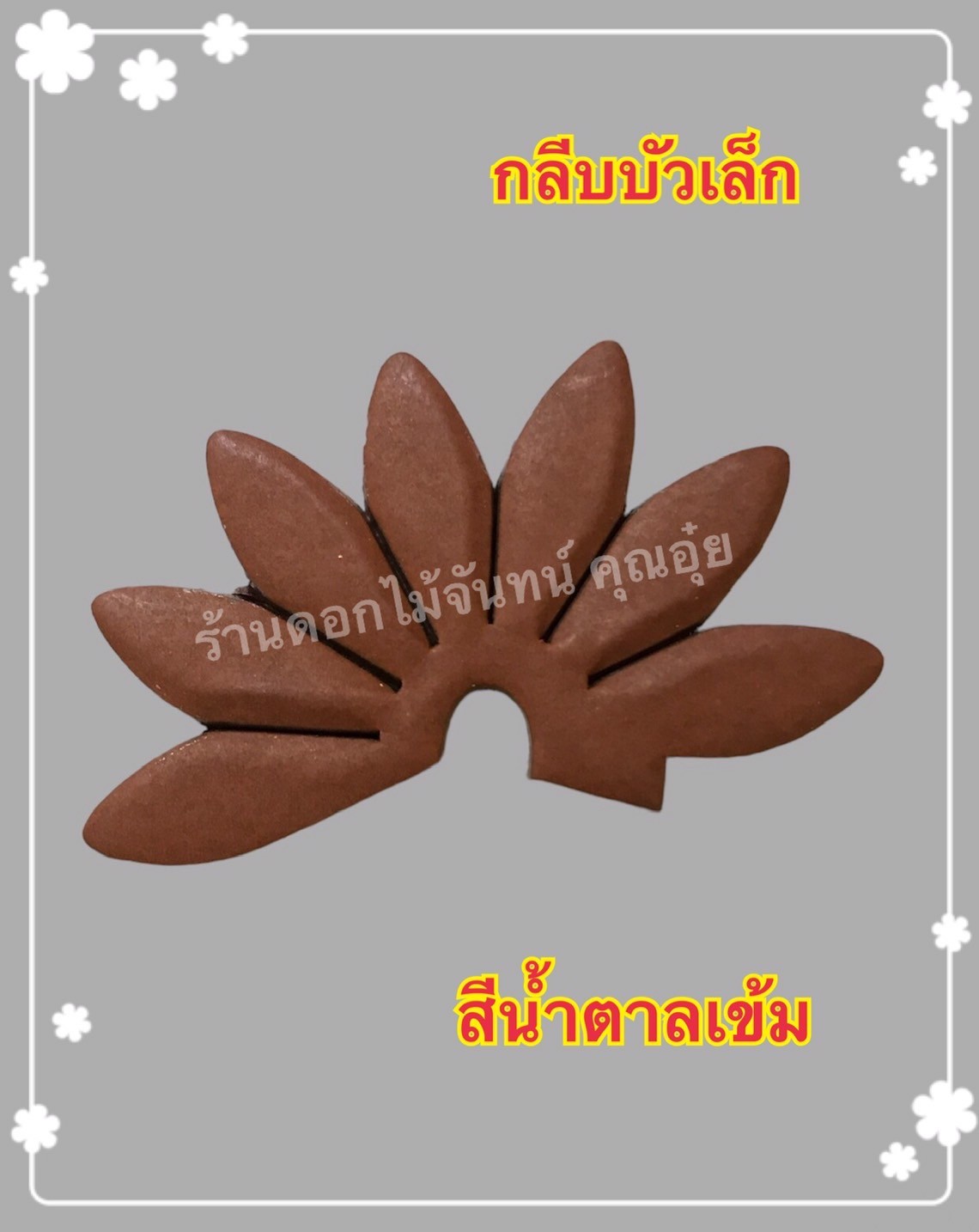 กลีบบัวเล็ก สีน้ำตาลเข้ม