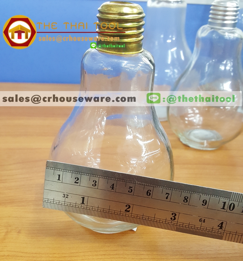 แก้วหลอดไฟ 300 ml. Drinking Bulb with screw cap 300 ml. Code : 005-J448