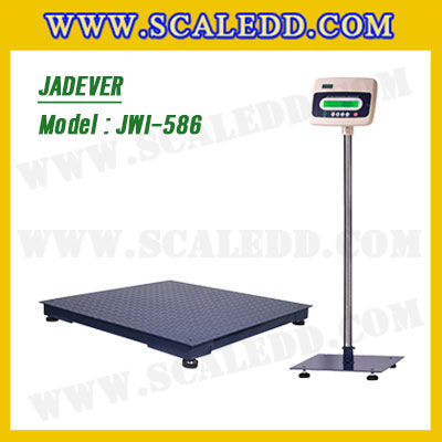 เครื่องชั่งดิจิตอล3000kg ขนาดแท่น 150x150cm. ตาชั่งดิจิตอล3ตัน พิกัดน้ำหนัก 3000kg ค่าละเอียด 500g ยี่ห้อ JADEVER รุ่น JWI-586