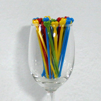 ส้อมจิ้มค็อกเทล สีใส รูปหัวใจเล็ก 1x36 ชิ้น