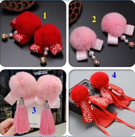 กิ๊บติดผมตรุษจีน แต่งผม พู่ห้อย คาดผม