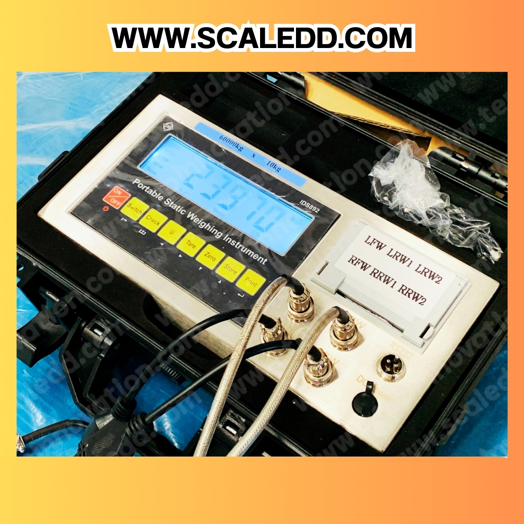 แท่นชั่งเพลารถบรรทุก เครื่องชั่งรถบรรทุก เครื่องชั่งเพลารถบรรทุก60ตัน แบบเคลื่อนย้ายได้ พิกัด60 ตัน ความละเอียด 10Kg ยี่ห้อ SDS รุ่น IDS892