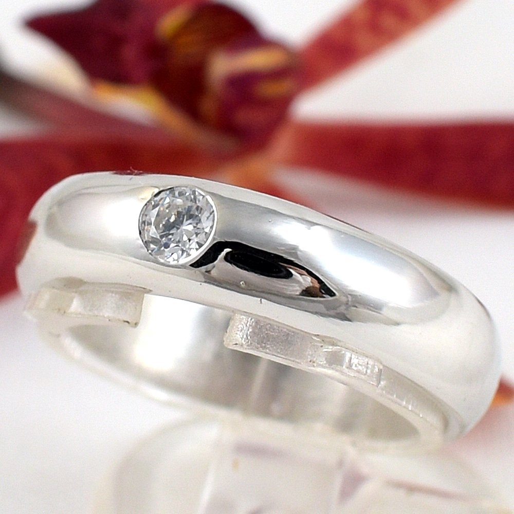 แหวนเงินแท้ราคาถูกชุบทองคำขาว เพชรCZแท้ 0.10 กะรัต งานประณีตสวยงาม สั่งผลิตค่ะ