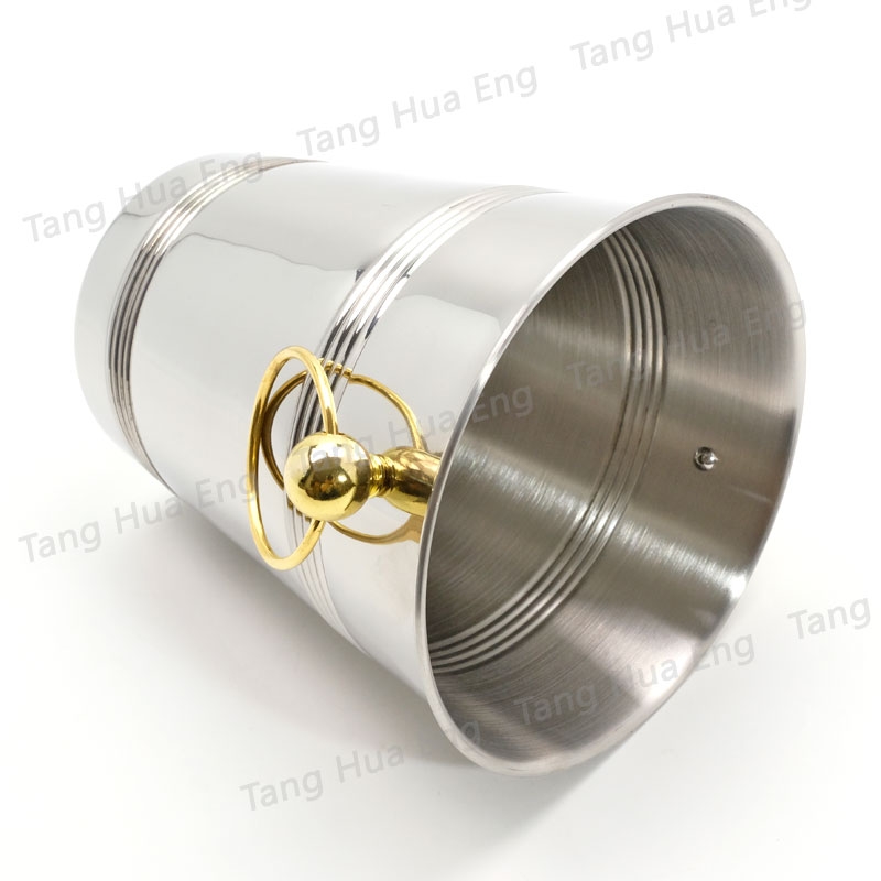 ถังแช่ไวน์สเตนเลส 20x23 ซม. หูสีทอง