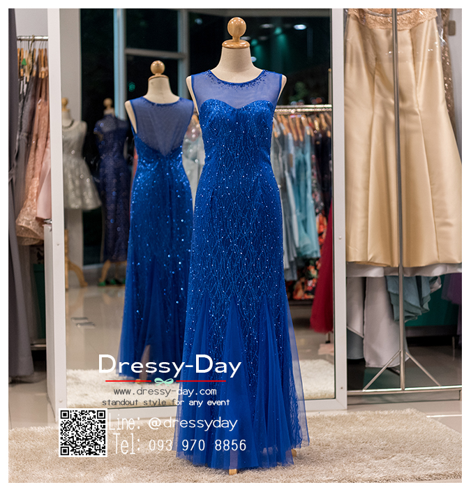 รหัส ชุดราตรี : PFL021 ชุดราตรียาวสีน้าเงิน ซีทรูหน้าหลัง ดีเทลเพชร ใส่แล้วสวยผอม หรู เซ็กซี่มาก ใส่ออกงานบายเนียร์ งานพรอม ไปงานแต่งงานกลางคืน ถ่ายพรีเวดดิ้ง หรือเป็นชุดพิธีกร ชุด after party สวยมาก