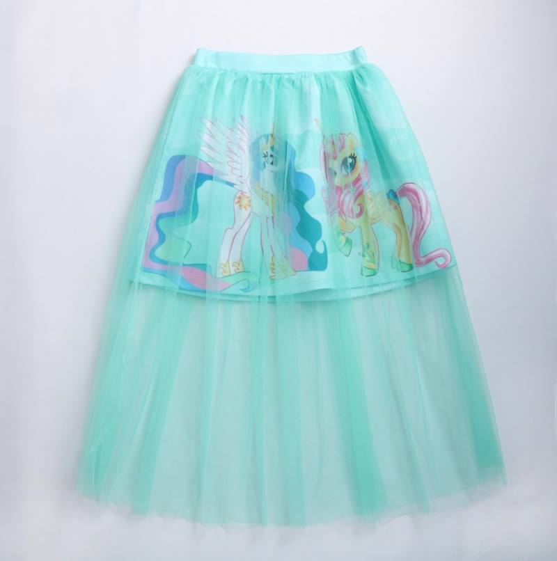กระโปรง ลายการ์ตูน โพนี่ ยูนิคอน เจ้าหญิง ผ้าลูกไม้ ชีฟอง