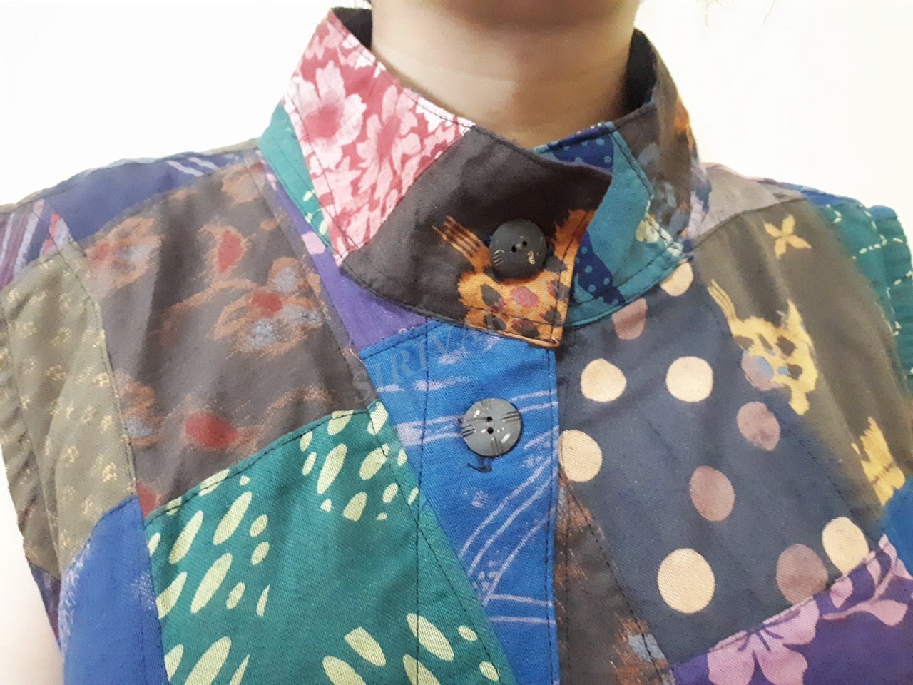 COTTON SIRIVAREE นางพญา ผ้าฝ้ายต่อ(2032) 3สี แดง,น้ำตาลเข็มและดำ รอบอก 46 นิ้ว