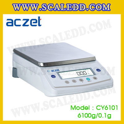 เครื่องชั่ง aczet CY6101 precision balance 6100gx0.1g เครื่องชั่งทศนิยม 1 ตำแหน่ง เครื่องชั่งละเอียดสูง6100g เครื่องชั่งน้ำหนัก4100g พิกัด 6100g ค่าละเอียด 0.1g เครื่องชั่งยี่ห้อ Aczet รุ่น CY6101