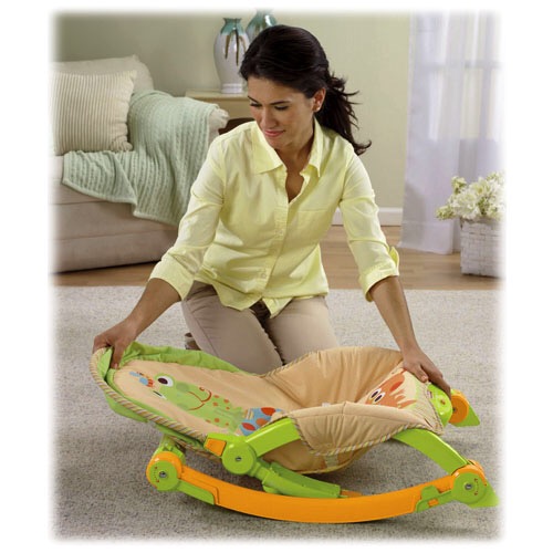 เก้าอี้โยกสามารถสั่นได้ Fisher-Price Newborn-To-Toddler Portable Rocker, Lizards