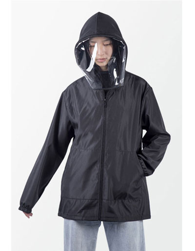 พร้อมส่ง เสื้อคลุมพร้อมหน้ากากใส มี 4 สี รหัส 2272