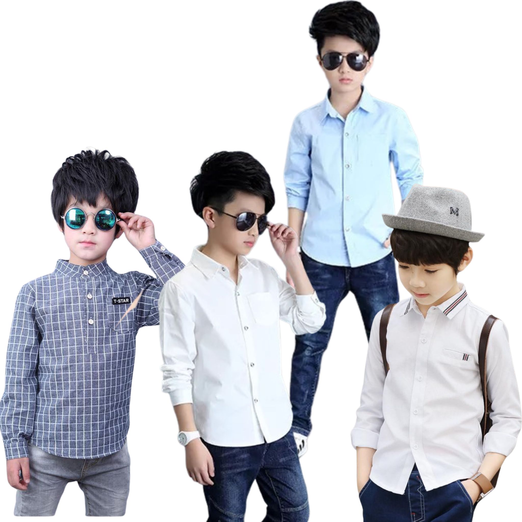 สินค้าพร้อมส่ง เสื้อแขนยาว เสื้อเชิ๊ตเด็ก ผู้ชาย