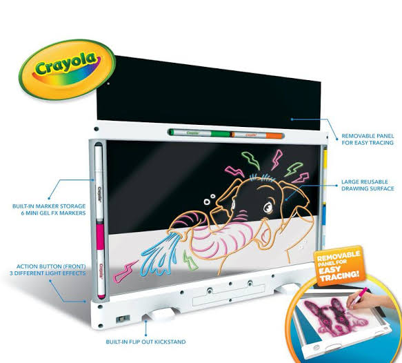 กระดานวาดศิลปะที่มีแสง Crayola 11.5” x 18“ Ultimate Light Board - White, Kids Drawing Tablet