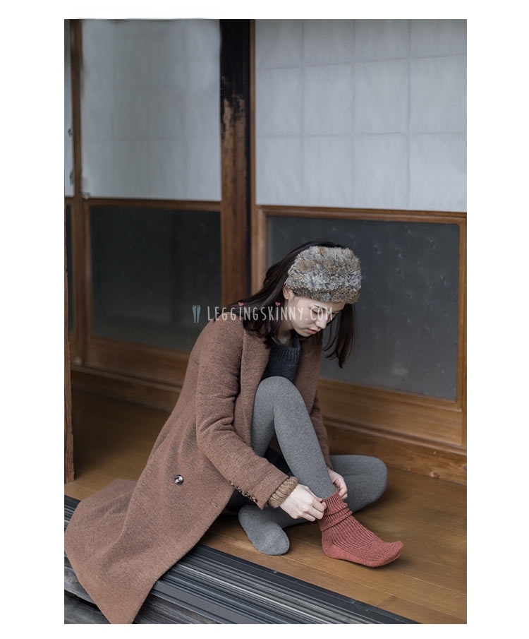 800D เลกกิ้งถุงน่องผ้าฝ้ายบุขนแกะกันหนาว มี 4 สี