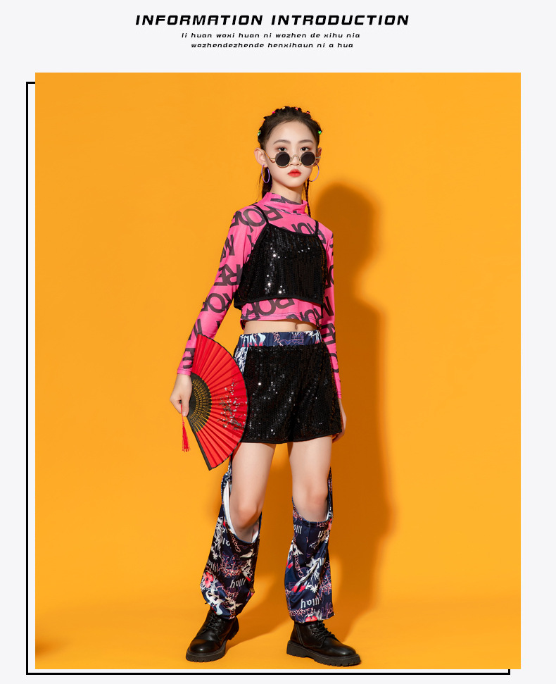 ชุดเต้น ชุดฮิปฮอป เสื้อแขนยาว + กางเกงขายาว สไตล์แบลคพิ้ง