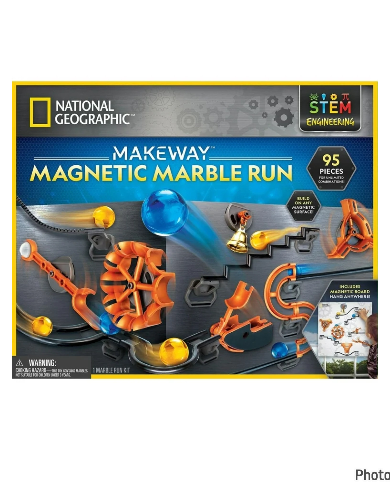 National Geographic Magnetic Marble Run with Metal Board 95 pcs