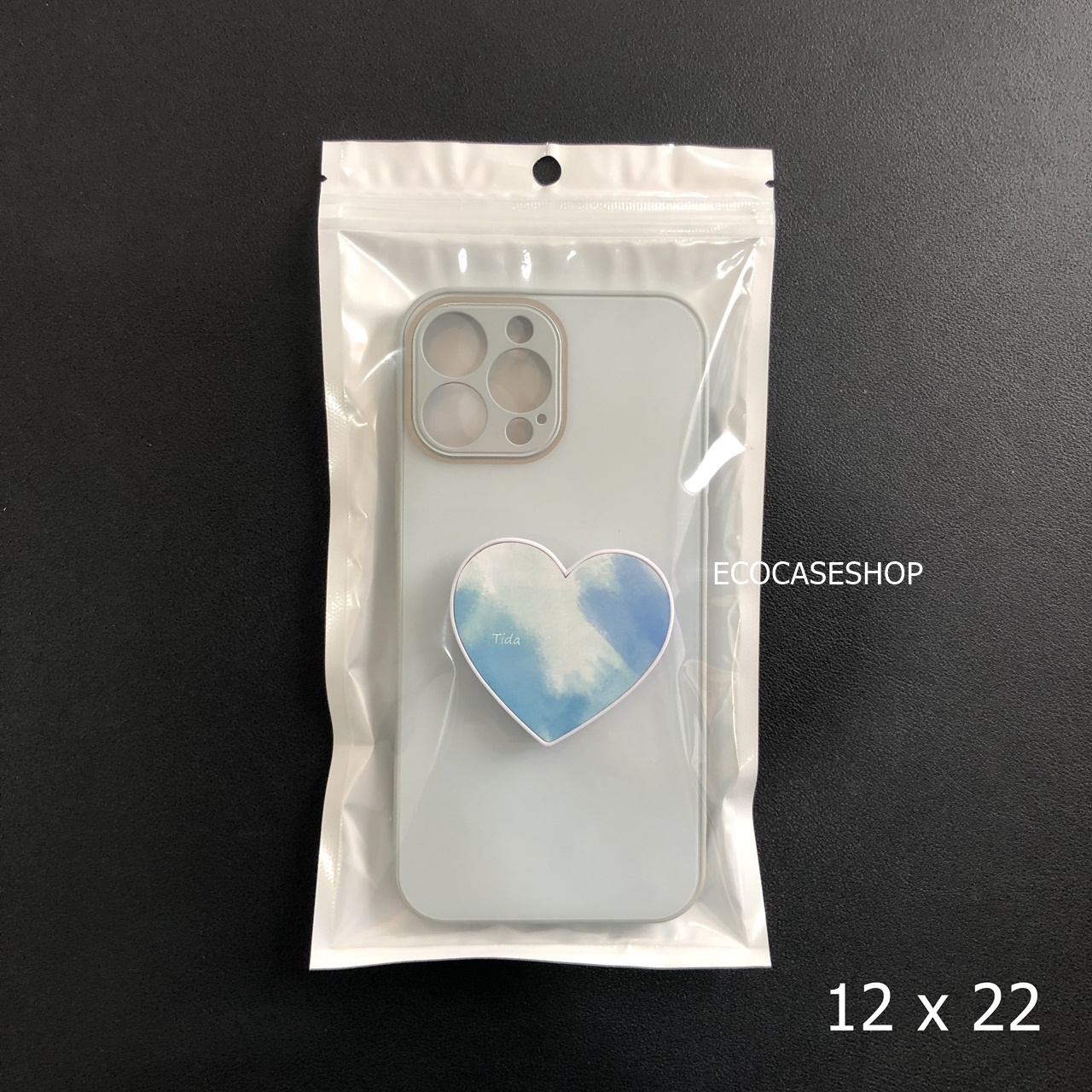 ซองซิปหน้าใสมีรูแขวน ขนาด 12 x 22cm (แพ็ค 100ใบ)