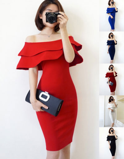 สินค้าพรีออเดอร์ ชุดเดรสแฟชั่นสไตล์เรียบหรู 6สี 4ไซส รหัส PO-Dress-008