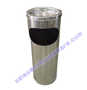 ถังขยะสแตนเลส 12 นิ้ว 001-UC157-12 Stainless Trash Bin With Ashtray. 001-UC157-12,stainless Trash Bin with Ashtray,Bin Thùng rác không gỉ với gạt tàn,Bin ກະຕ່າຂີ້ເຫຍື້ອແຕນເລ,ດທີ່ມີ Ashtray,