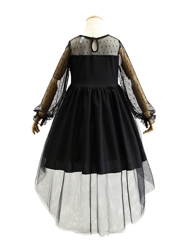 friendly4kid พร้อมส่ง ชุดฮาโลวีนเด็กผู้หญิง haloween ชุดเดรสสีดำ สไตล์สาวแม่บ้าน