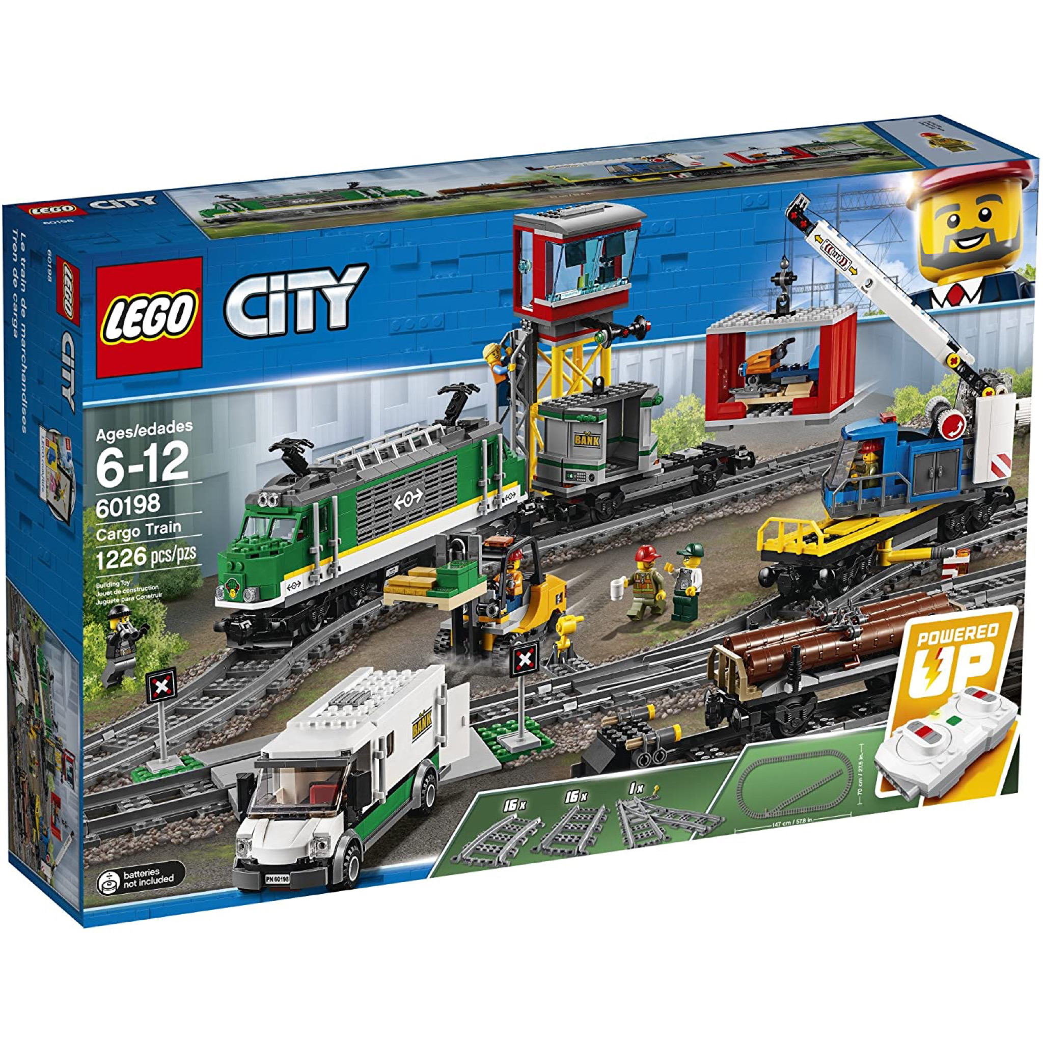เลโก้ รถไฟชุดใหญ่มาก LEGO City Cargo Train 60198 Remote Control Train Building Set with Tracks for Kids(1226 Pieces)