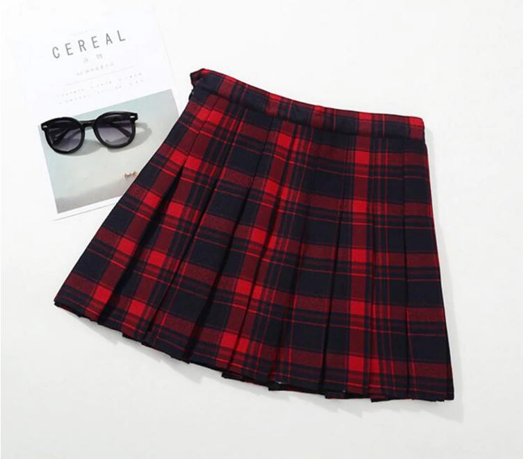 friendly4kid กระโปรง อัดพลีท: กระโปรงลายสก๊อต มีไซส์เด็ก-ผู้ใหญ่