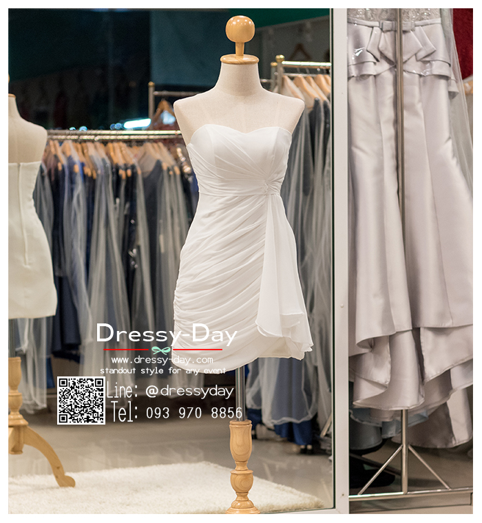 รหัส ชุดราตรีสั้น :BB130 ชุดแซก pre wedding แซก ชุดราตรี เกาะอก สีขาว เหมาะใส่งานแต่งงาน งานหมั้น งานกลางวัน กลางคืน ชุดถ่ายพรีเวดดิ้งใส่ถ่ายพรีเวดดิ้งแนวเจ้าหญิง