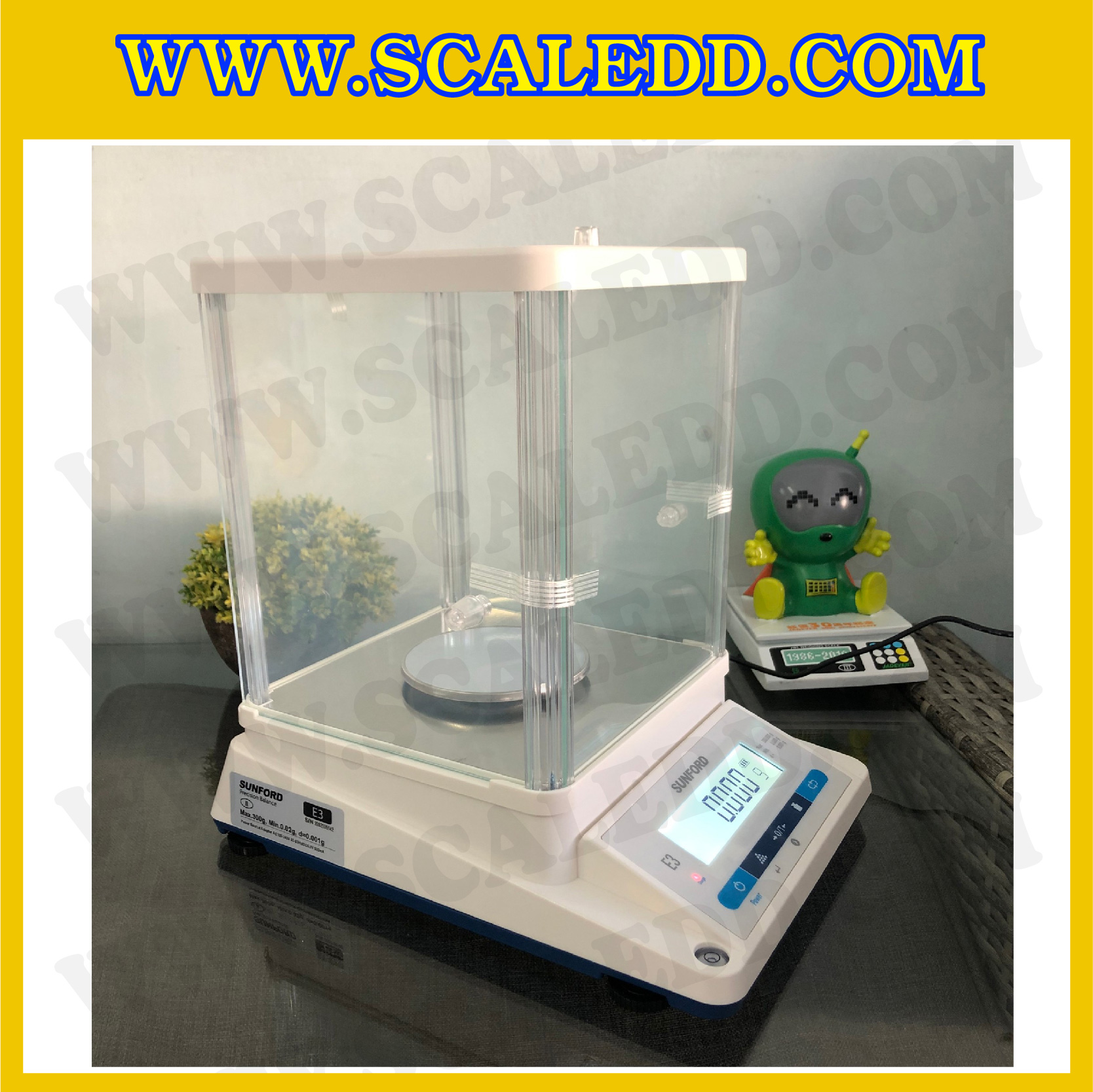 เครื่องชั่งละเอียดสูง พิกัด 300 กรัม ค่าละเอียด 0.001 กรัม ทศนิยม 3 ตำแหน่ง ยี่ห้อ SUNFORD รุ่น E3 (รหัสตัวแทนจำหน่าย B198)