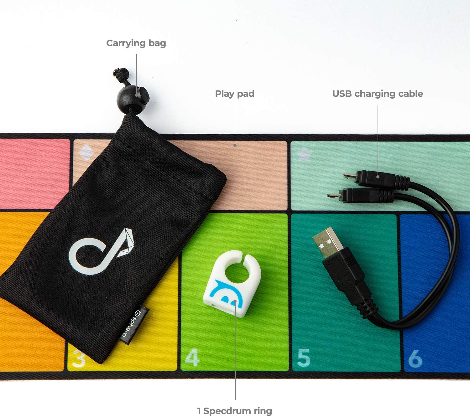 แหวนแต่งเพลง Sphero Specdrums (1 Ring) App-Enabled Musical Ring with Play Pad Included - Create Sounds, Loops, Beats