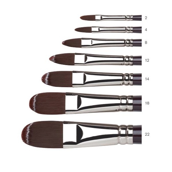 พู่กันสีอะคริลิค Winsor & Newton Galeria แบน ลิ้นแมว(Filbert)