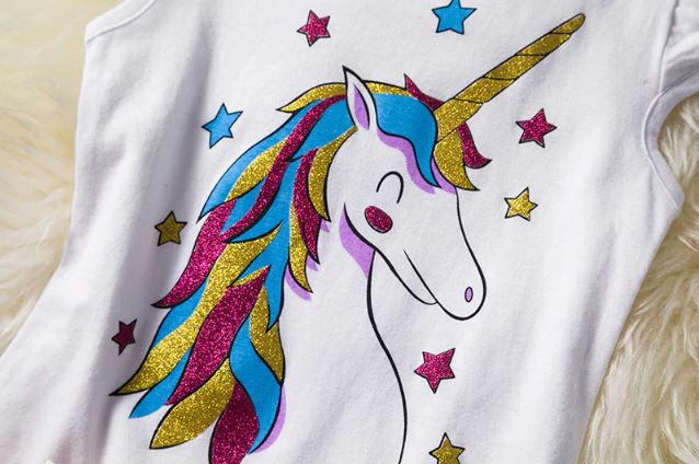 พร้อมส่ง ชุดเดรสแขนกุดลายยูนิคอน LOL สีชมพู