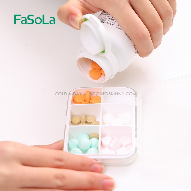 Fasola กล่องยาพกพา 6 ช่อง