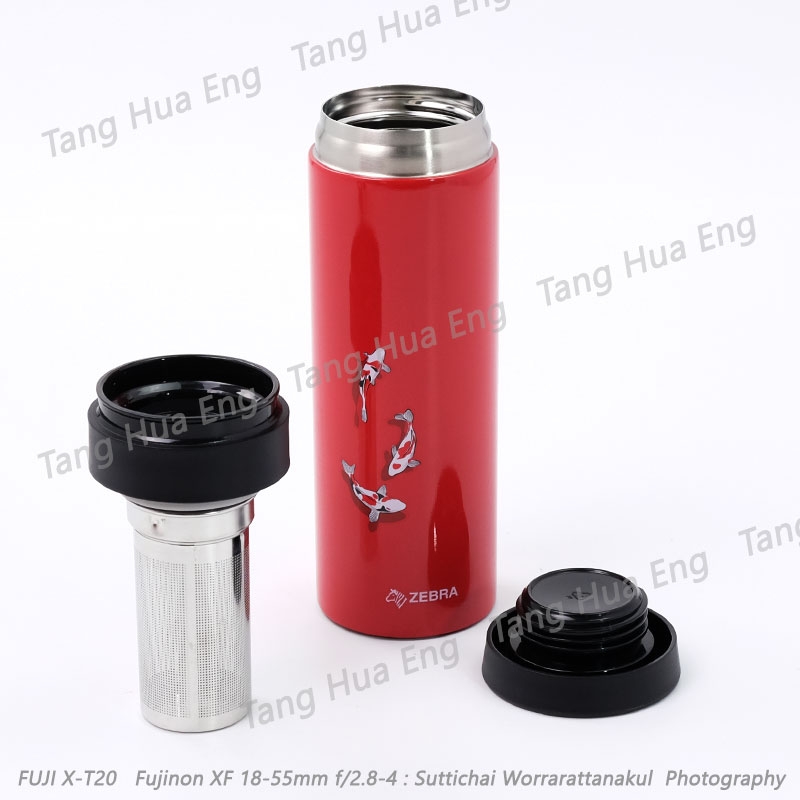 Zebra กระบอกน้ำสูญญากาศ Oriental Red 0.45 ลิตร ตราหัวม้าลาย