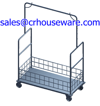 Stainless Valet Trolley For Guest Laundry รถเข็นกระเป๋า 002-UC-069,Xe đẩy hành lý,ឥវ៉ាន់ Trolley,行李車,Luggage Trolley