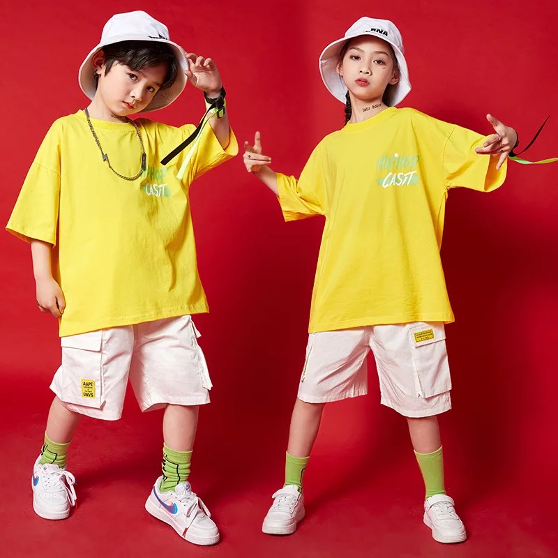 ชุดเต้น ชุดฮิปฮอป เซ็ตสีเหลือง