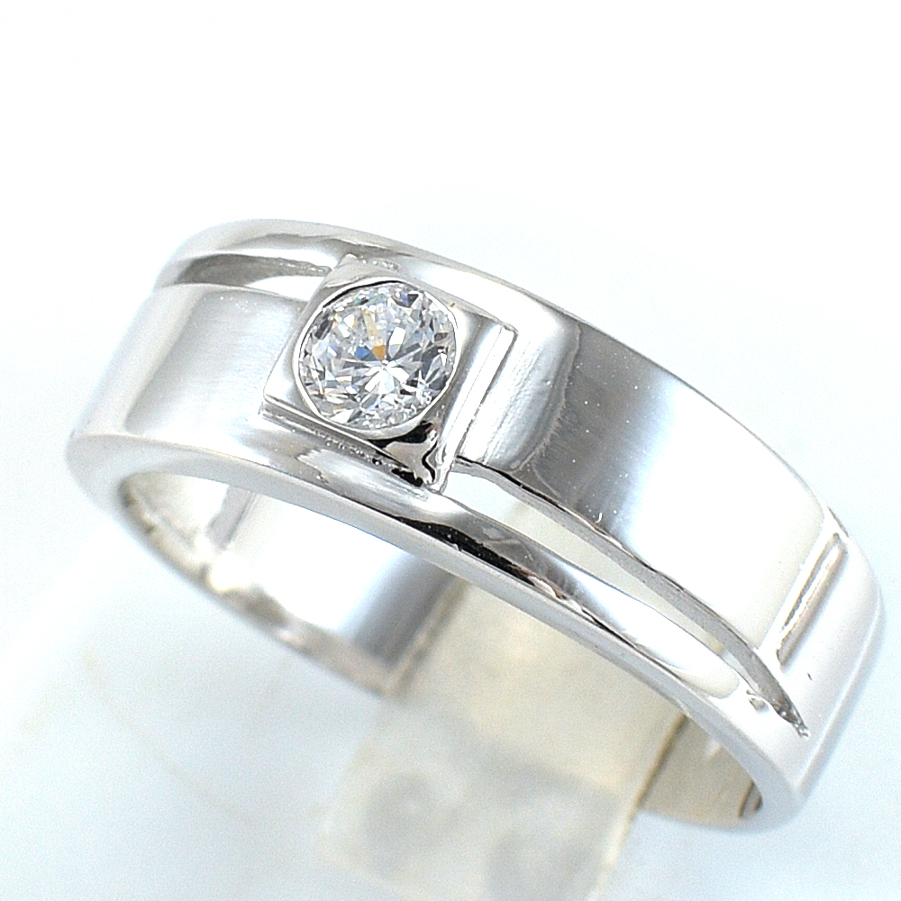 แหวนเงินแท้ราคาถูกชุบทองคำขาว เพชรCZแท้ 0.35 กะรัต งานประณีตสวยงาม สั่งผลิตค่ะ