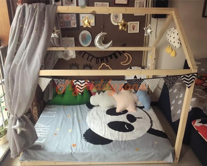 TP21031(WHK1) เตียงนอนไม้ โครงบ้าน