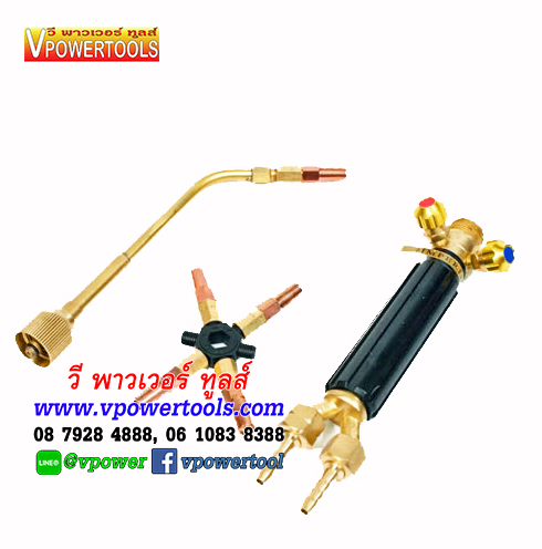 AM-WELD HO2-3 P(1987P) ชุดด้ามเชื่อม พร้อมนมหนูหัวเชื่อม 5 หัว รุ่น ทองเหลืองหนา (OXY-LPG)