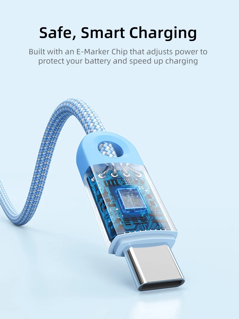 100W USB C to C Fast Charger Cable PD3.0/QC3.0 สายถัก 2M for Macbook, Smartphone, Laptop by Cabletime