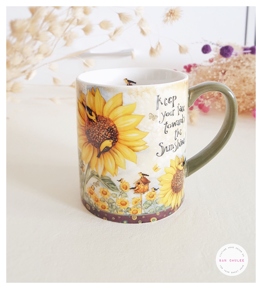 Ceramic Mug - Sunflowers แก้วเซรามิค ลายดอกไม้