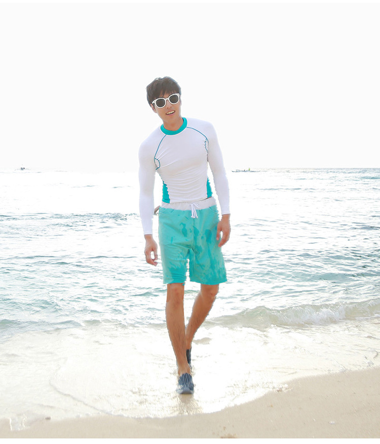 ชุดว่ายน้ำหรือใส่ดำน้ำผู้ชายกัน uv 3xl รอบอก40-46 รอบเอวกางเกง 32-40 สะโพก 42-52 นิ้ว ตัวเสื้อยาว 28 กางเกงยาว 23 นิ้วค่ะ รอบวงแขน 18นิ้ว เนื้อผ้าดีมากค่ะ กางเกงมีเชื่อกผูกมีซับค่ะ